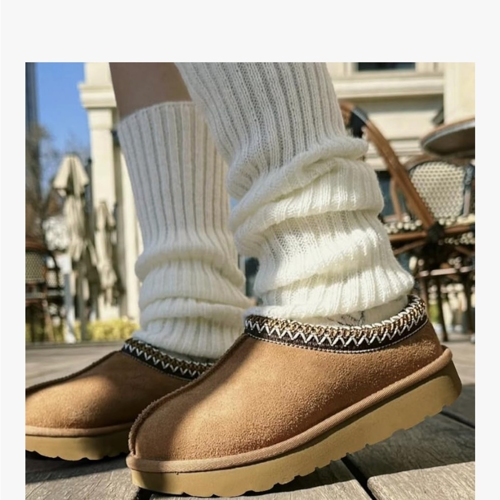 Brown Slip-On Clogs with Patterned Trim - Picture 2 of 5